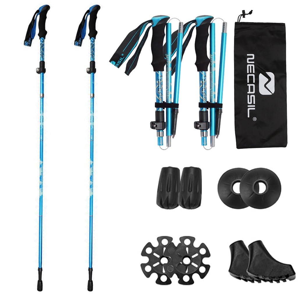 Proberos 49'' Trekking Pole, Retractable Heavy Duty Aluminum Travel Trekking Pole Quick Lock Length Trekking, Shock-Absorbent with Storage Bag & Accessories for Travel, Climbing, Hiking, 2pcs Proberos 49'' Trekking Pole, Retractable Heavy Duty Aluminum Travel Trekking Pole Quick Lock Length Trekking, Shock-Absorbent with Storage Bag & Accessories for Travel, Climbing, Hiking, 2pcs